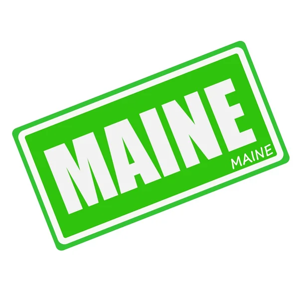 MAINE white stamp text on green — 图库照片