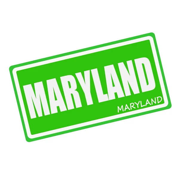 MARYLAND white stamp text on green — 图库照片