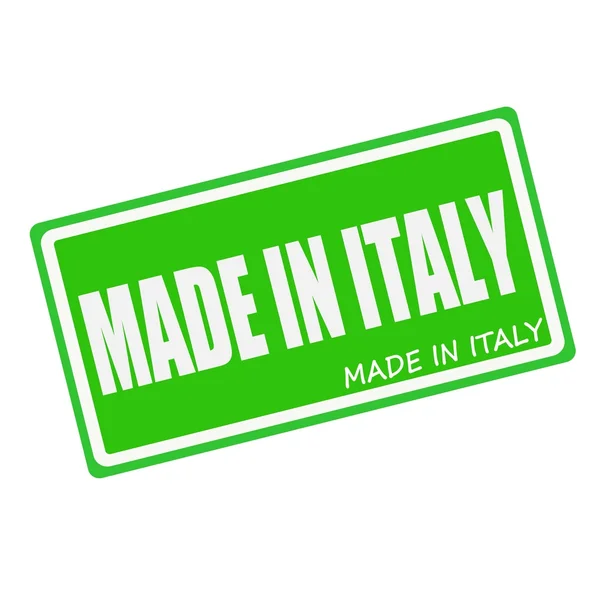 MADE IN ITALY white stamp text on green — Stock fotografie