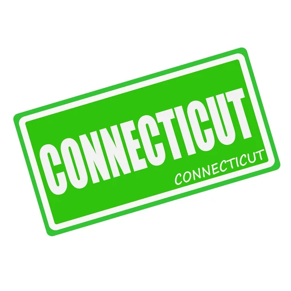 CONNECTICUT white stamp text on green — 图库照片