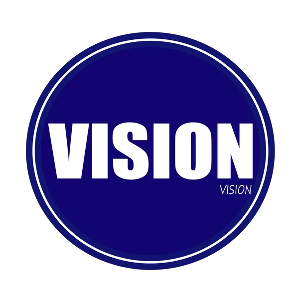 VISION white stamp text on blue — Stock Photo, Image