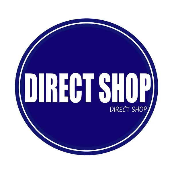 DIRECT SHOP white stamp text on blue — Stok fotoğraf