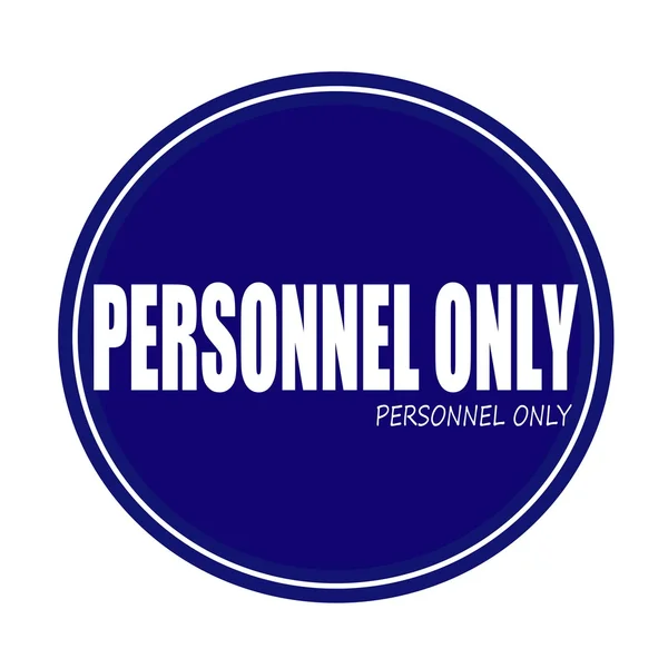 PERSONNEL ONLY white stamp text on blue — Stock fotografie