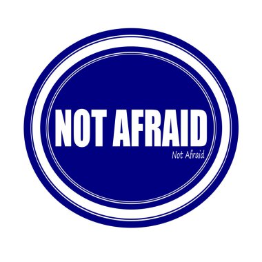 Değil çekinerek beyaz damga metni mavi