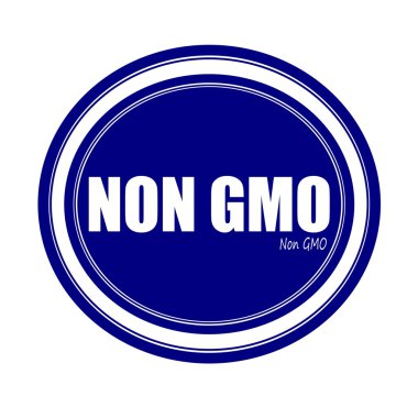 Olmayan GDO beyaz damga metni mavi