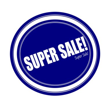 Süper Satılık Beyaz damga metni mavi