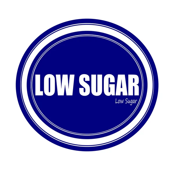 LOW SUGAR white stamp text on blue — Stock Photo, Image