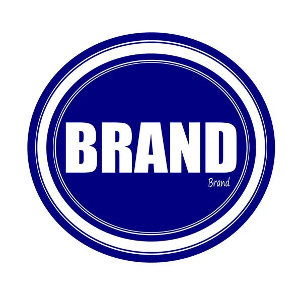 Marke weißer Stempeltext auf blau — Stockfoto