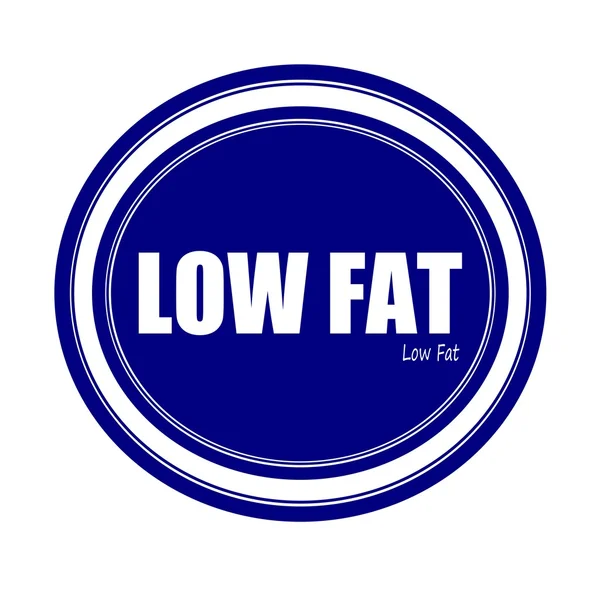 LOW FAT white stamp text on blue — Stock Photo, Image