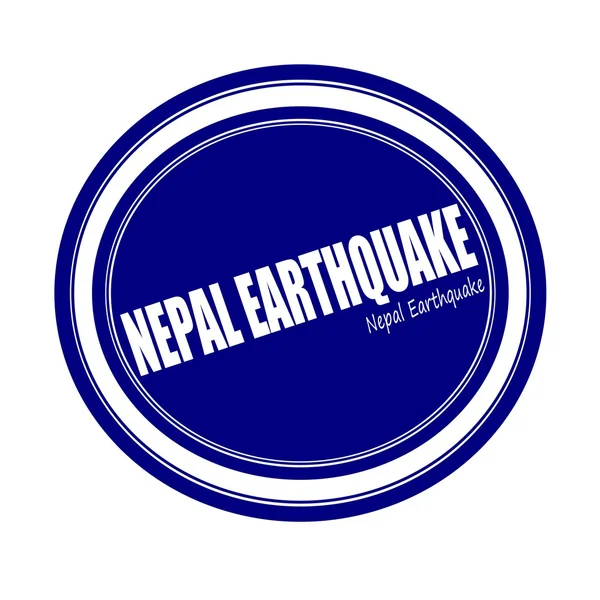 NEPAL EARTHQUAKE texto de sello blanco sobre azul — Foto de Stock