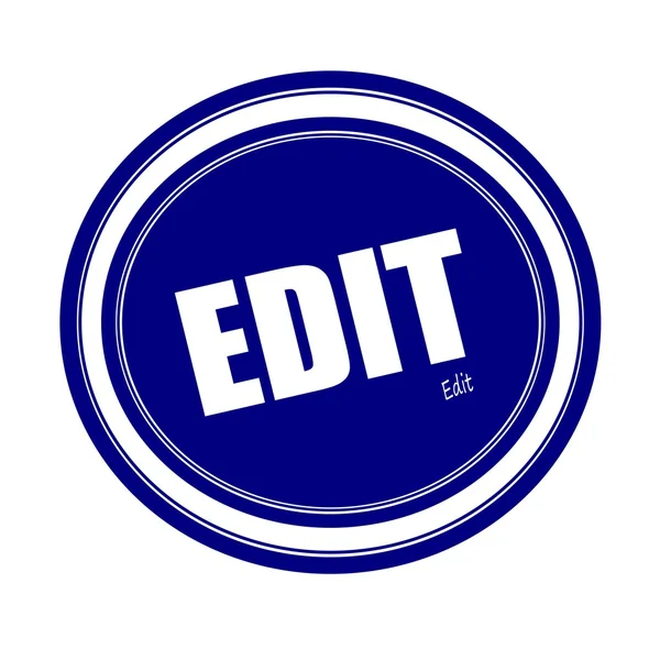 EDIT white stamp text on blue — Stock Photo, Image