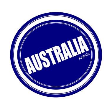 Avustralya beyaz damga metni mavi