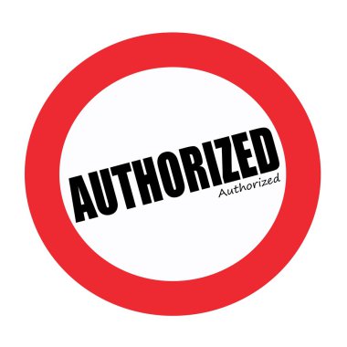 Beyaz üzerine siyah damga metni yetkili