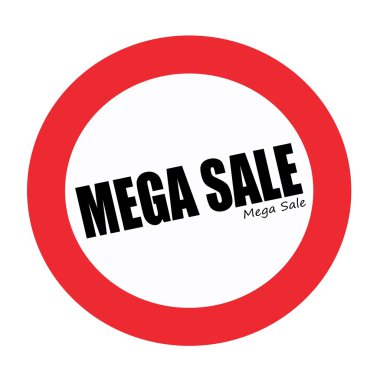 Mega Satılık siyah damga metni beyaz