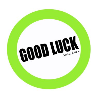 İyi şanslar siyah damga metni yeşil 