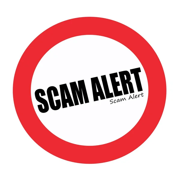 SCAM ALERT timbre noir texte sur blanc — Photo