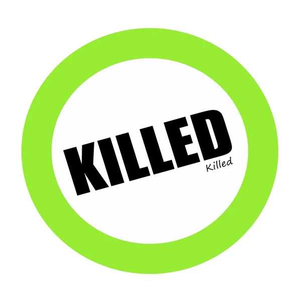 Texto del sello negro KILLED en verde — Foto de Stock