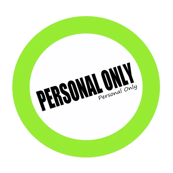 PERSONAL ONLY black stamp text on green — Stock Photo, Image