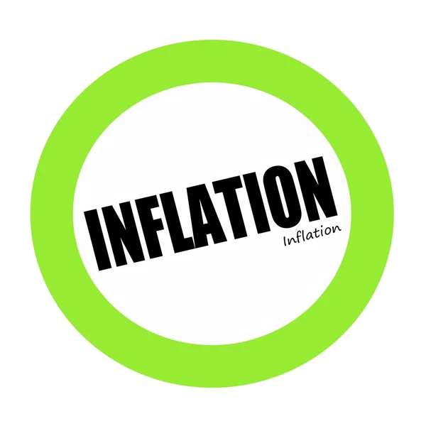 Enflasyon siyah damga metni yeşil — Stok fotoğraf