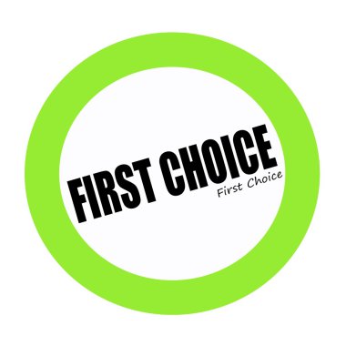 İlk seçim siyah üzerine beyaz metin damgası