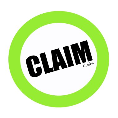 Beyaz üzerine siyah Damga metni iddia