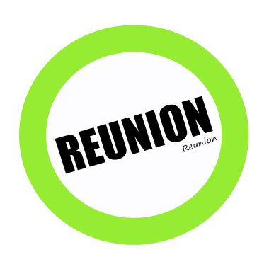 Reunion siyah Damga metni beyaz