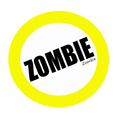 Zombi siyah Damga metni beyaz