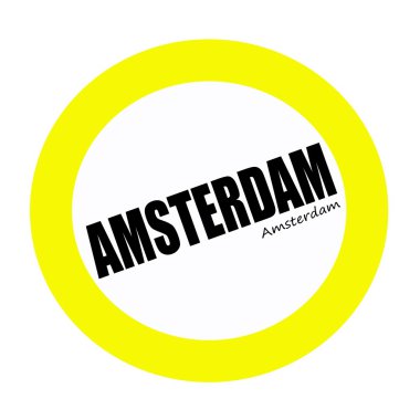 Amsterdam siyah Damga metni beyaz