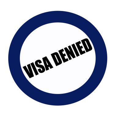 Vize reddedildi siyah Damga metni blueblack üzerinde