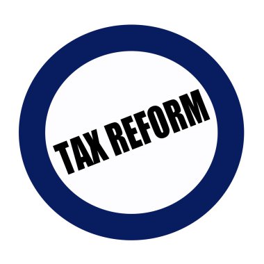 Vergi reformu siyah Damga metni blueblack üzerinde