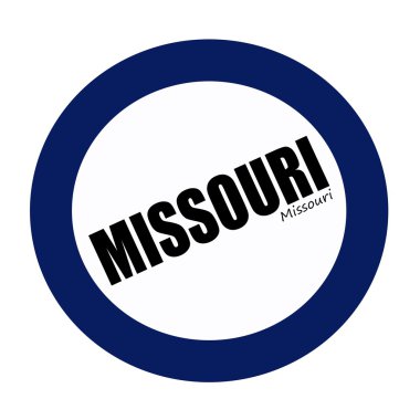 Missouri blueblack üzerinde Damga metni siyah