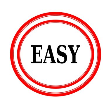 Beyaz kağıt üzerinde kolay siyah Damga metni