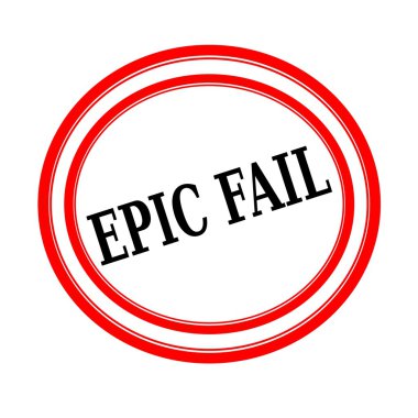 Epic Fail siyah Damga metni beyaz kağıt üzerinde