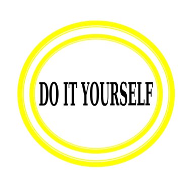 Bunu kendiniz Damga metni beyaz kağıt üzerinde siyah