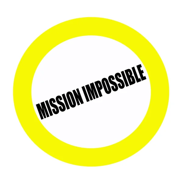 Mission Impossible címü fekete bélyegzőszöveg fehér — Stock Fotó