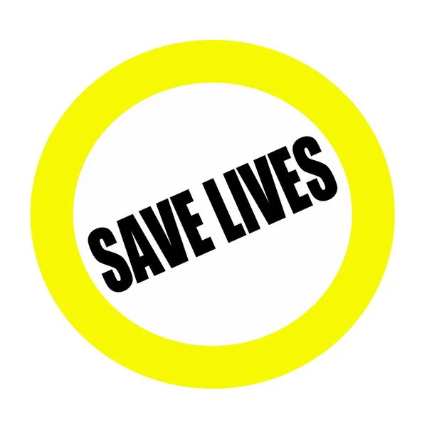 Текст чорної марки SAVE LIVES на білому — стокове фото