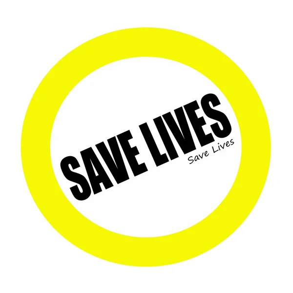 Spara liv svart Stämpeltext på vit — Stockfoto