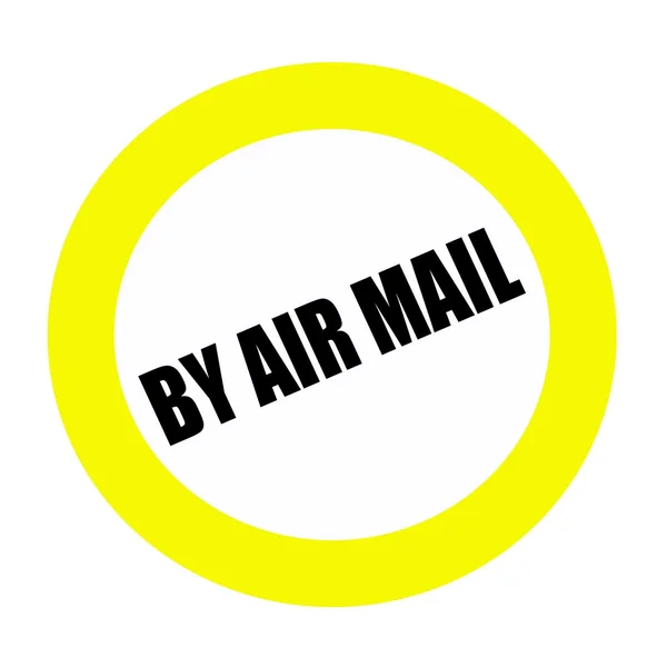 By AIR MAIL testo del timbro posteriore su bianco — Foto Stock