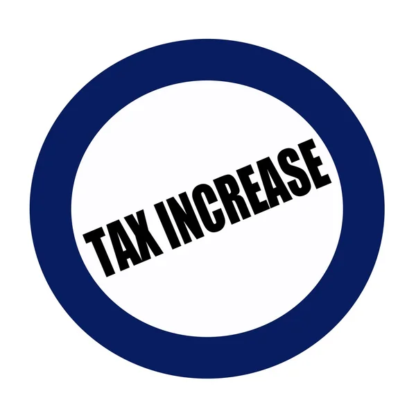 Steuererhöhung schwarzer Stempel auf blauem Grund — Stockfoto