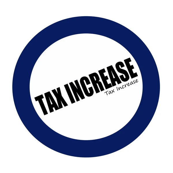 Steuererhöhung schwarzer Stempel auf blauem Grund — Stockfoto