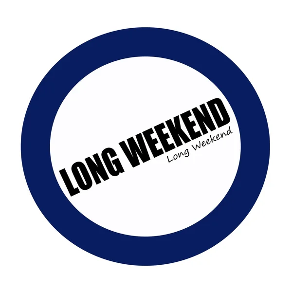 Lungo weekend nero timbro testo su blueblack — Foto Stock