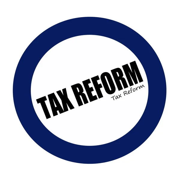 Daňové reformy černé razítko text na blueblack — Stock fotografie