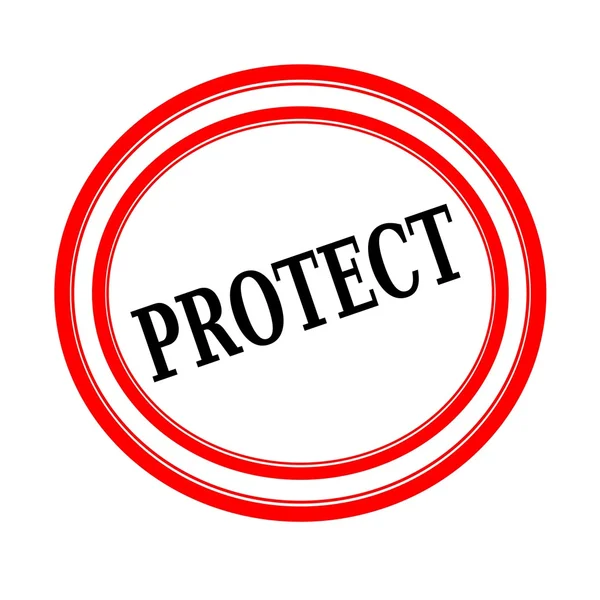 Текст чорної марки PROTECT на білому фоні — стокове фото
