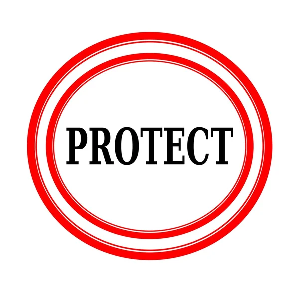 PROTECT black stamp text on white backgroud — Stock Photo, Image