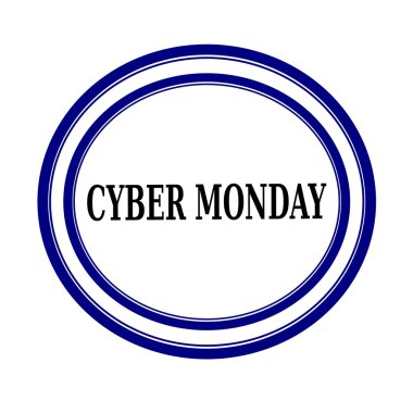 Cyber Pazartesi siyah damga metni beyaz kağıt üzerinde