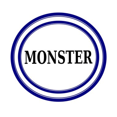 Canavar siyah damga metni beyaz