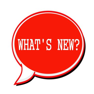 Yeni beyaz damga metni üzerinde kırmızı konuşma balonu nedir