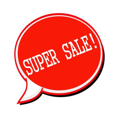 Süper Satılık Beyaz damga metni üzerinde kırmızı konuşma balonu