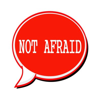 Korkarım beyaz pul kırmızı konuşma balonu üzerinde metin