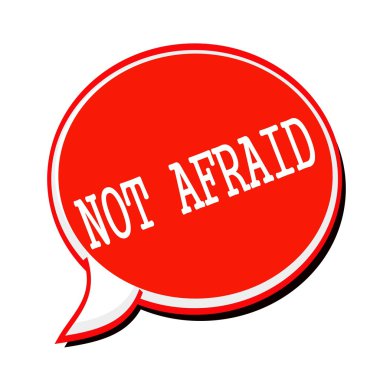 Korkarım beyaz pul kırmızı konuşma balonu üzerinde metin